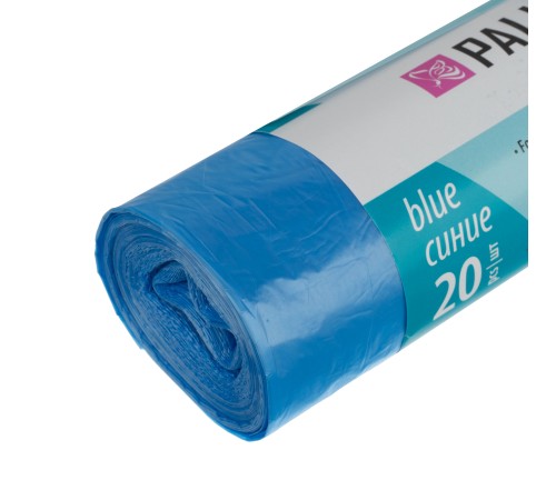 Пакеты для мусора с завязками 60 л x 20 шт., синие, Home Palisad