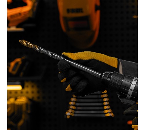 Сверло спиральное по металлу 12 x 205 мм, Р6М5, Golden Tip, удлиненное Denzel