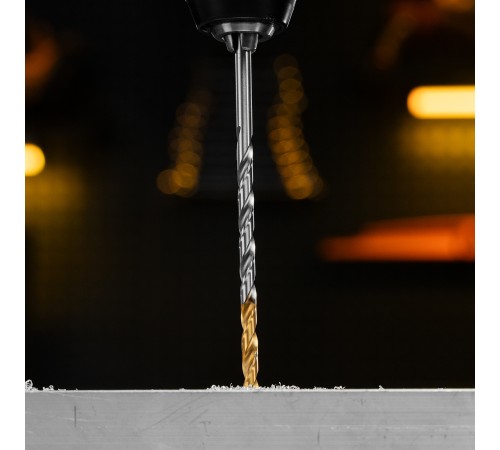 Сверло спиральное по металлу 6 х 139 мм, Р6М5, Golden Tip, удлиненное Denzel