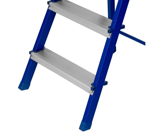 Стремянка, 4 ступени, стальной профиль, алюминиевые ступени Сибртех