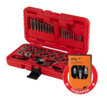 Набор метчиков и плашек SK-5 M3-M12, кейс, 40 предметов, в комплекте набор пассатижей МАСТАК 351-00040CP