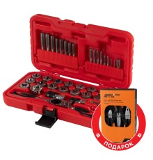 Набор метчиков и плашек SK-5 M3-M12, кейс, 40 предметов, в комплекте набор пассатижей МАСТАК 351-00040CP