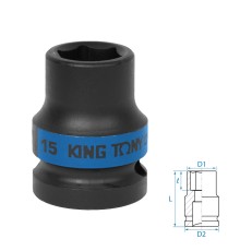 Головка торцевая ударная шестигранная 1/2", 15 мм KING TONY 453515M
