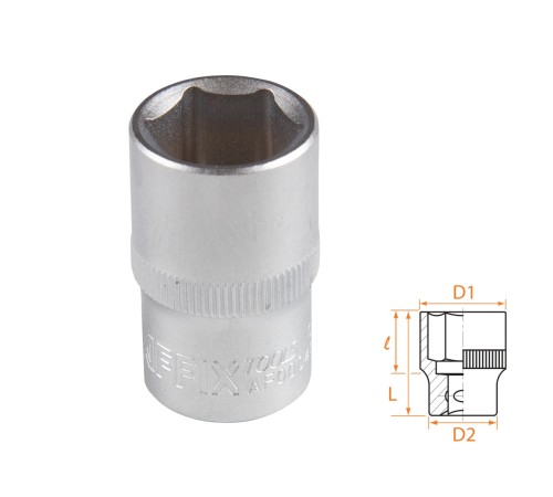 Головка торцевая стандартная шестигранная 1/2", 17 мм AFFIX AF00040017 Головка торцевая стандартная шестигранная 1/2", 17 мм AFFIX AF00040017