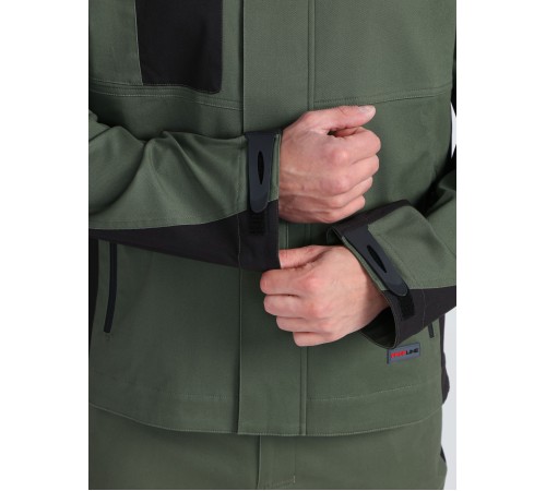 Куртка ProfLineLeader (тк.Хлопок/Спандекс,260), хаки/черный