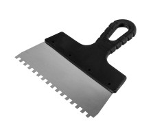 Шпатель из нержавеющей стали, 200 мм, зуб 6 х 6 мм, пластмассовая ручка Sparta