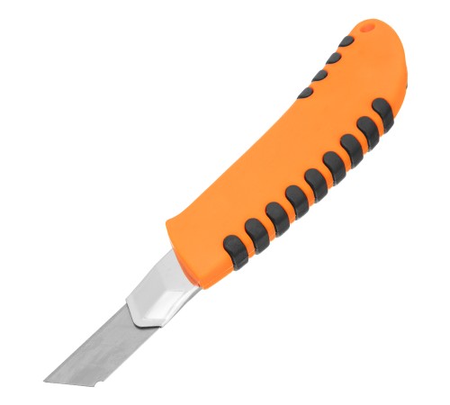 Нож, 18 мм, выдвижное лезвие, металлическая направляющая, пластиковый двухкомпонентный корпус Sparta