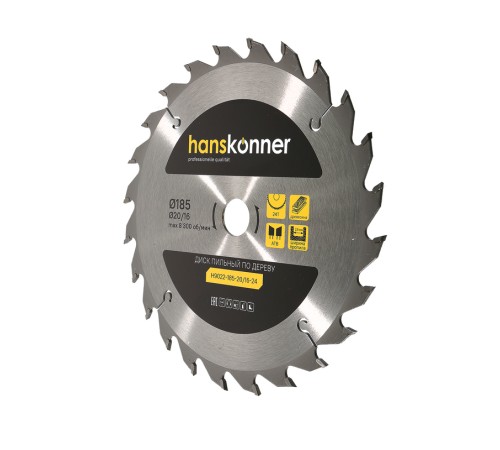 Диск пильный Hanskonner H9022-185-20/16-24 Диск пильный Hanskonner H9022-185-20/16-24