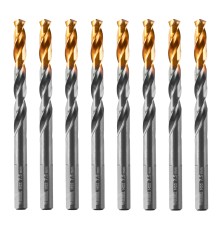 Сверло по металлу, 7,5 мм, HSS-Tin, Golden Tip, 8 шт. Denzel Сверло по металлу, 7,5 мм, HSS-Tin, Golden Tip, 8 шт. Denzel