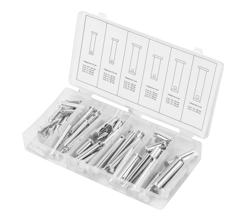 Набор штифтов с головкой и отверстием под шплинт, 60 предметов Сибртех