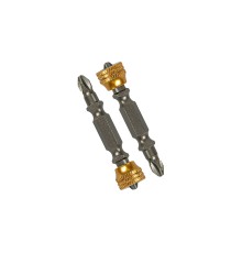 Биты PH2x50мм, двуст., со съемным магнитным держ., сталь S2, 2шт, БОЕКОМПЛЕКТ