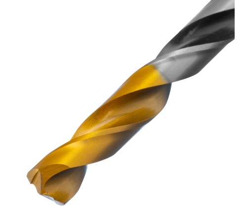 Сверло спиральное по металлу 8 x 117мм, Р6М5, Golden Tip, многогранная заточка Denzel