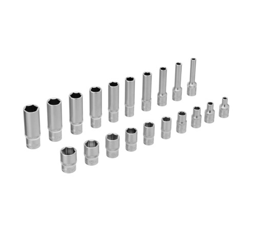 Набор торцевых головок с трещоткой, 1/4, 26 предметов Stels