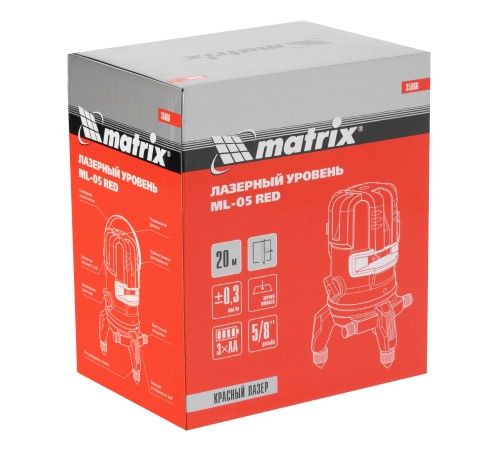 Лазерный уровень ML 05 Red, 20 м, 635 нм, резьба 5/8 Лазерный уровень ML 05 Red, 20 м, 635 нм, резьба 5/8