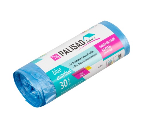 Пакеты для мусора 30 л x 30 шт. голубые, Home Palisad