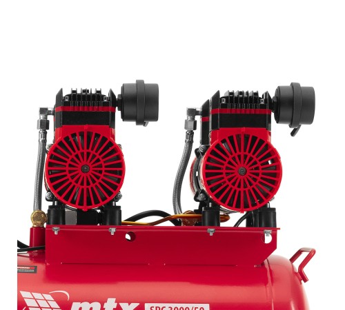 Компрессор безмасляный малошумный SPC 3000/50, 3000 Вт, ресивер 50 л, 520 л/мин// MTX