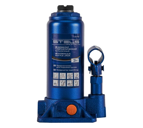 Домкрат гидравлический бутылочный, 3 т, H подъема 178-343 мм, в пластиковом кейсе Stels