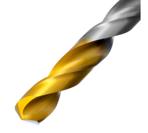 Сверло спиральное по металлу 10 х 184 мм, Р6М5, Golden Tip, удлиненное Denzel