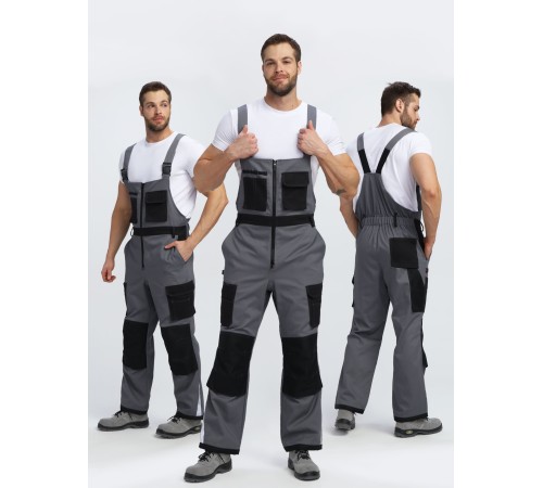 Полукомбинезон Милан CH (тк.Смесовая,260), т.серый/черный