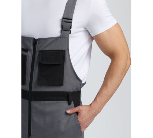 Полукомбинезон Милан CH (тк.Смесовая,260), т.серый/черный