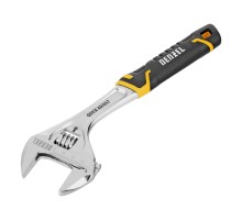 Ключ разводной, 250 мм (раскрытие до 38 мм), CrV, с быстрым сбросом, кованый, TPR рукоятка Denzel