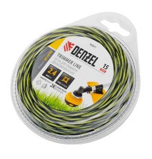 Леска для триммера двухкомпонентная витая квадратная, 2,4мм х 15м, блистер SkyCutter Denzel