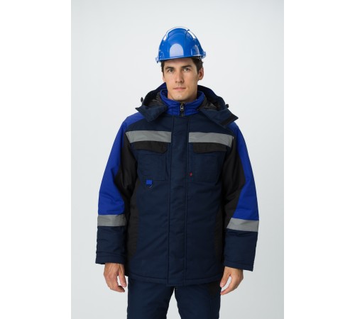 Костюм зимний Фаворит-Мега (тк.Протек,240) п/к, т.синий/черный/васильковый