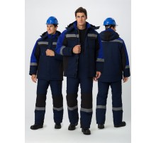 Костюм зимний Фаворит-Мега (тк.Протек,240) п/к, т.синий/черный/васильковый