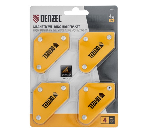 Набор из 4 магнитных фиксаторов для сварочных работ Denzel