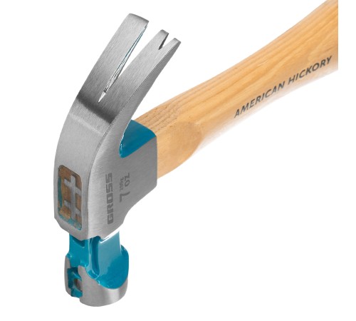 Молоток-гвоздодер, 200 г, угол 45, магнит, обрезиненная рукоятка American hickory GROSS Молоток-гвоздодер, 200 г, угол 45, магнит, обрезиненная рукоятка American hickory GROSS