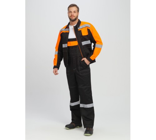 Костюм Виват-2 Премиум CH МВО (тк.Смесовая,240) п/к, черный/оранжевый