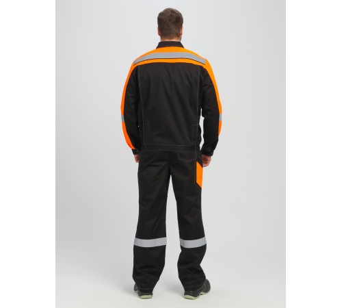 Костюм Виват-2 Премиум CH МВО (тк.Смесовая,240) п/к, черный/оранжевый