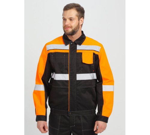 Костюм Виват-2 Премиум CH МВО (тк.Смесовая,240) п/к, черный/оранжевый