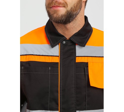 Костюм Виват-2 Премиум CH МВО (тк.Смесовая,240) п/к, черный/оранжевый