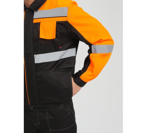 Костюм Виват-2 Премиум CH МВО (тк.Смесовая,240) п/к, черный/оранжевый