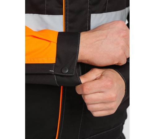 Костюм Виват-2 Премиум CH МВО (тк.Смесовая,240) п/к, черный/оранжевый