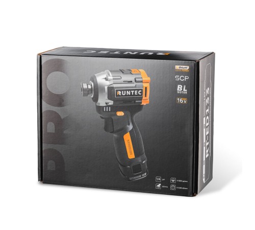RUNTEC RT-ED133 Винтоверт ударный аккумуляторный RUNTEC PRO 1/4", 16В, 2*2Ач, 150Нм RUNTEC RT-ED133 Винтоверт ударный аккумуляторный RUNTEC PRO 1/4", 16В, 2*2Ач, 150Нм