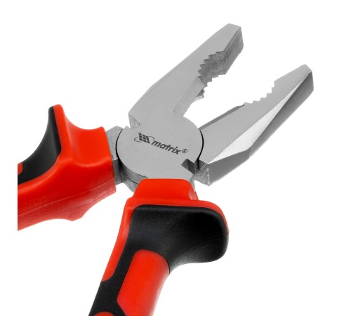 Плоскогубцы Nickel, никелированные 200 мм, двухкомпонентные рукоятки Matrix