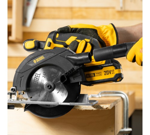 Пила циркулярная аккумуляторная CCSH-20-165, 165 мм, Li-Ion, 20 В// Denzel