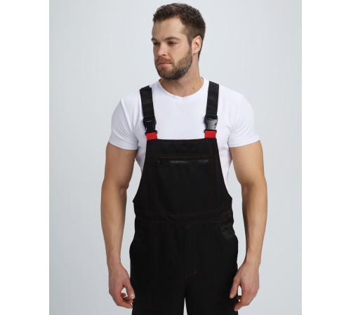 Костюм Титан СОП с капюшоном (тк.Смесовая,210) п/к, черный/красный