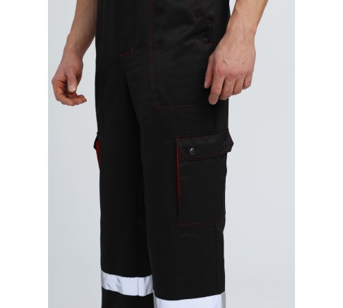 Костюм Титан СОП с капюшоном (тк.Смесовая,210) п/к, черный/красный