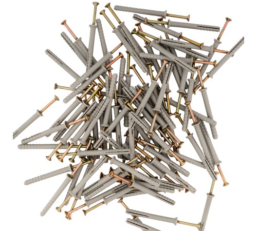 Дюбель-гвоздь полипропиленовый с потайным бортиком 6 х 60 мм, 200 шт Сибртех