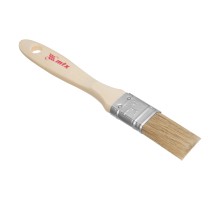 Кисть плоская "Евро" 1", натуральная щетина, деревянная ручка MTX