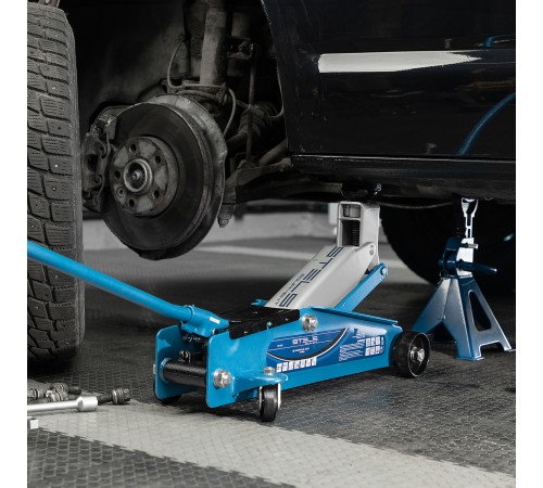 Домкрат гидравлический подкатной, высокий подъем, 3т, SUV, 190-535 мм, в кейсе Stels