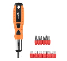 Отвертка реверсивная, биты, головки торцевые, 14 шт, Sparta