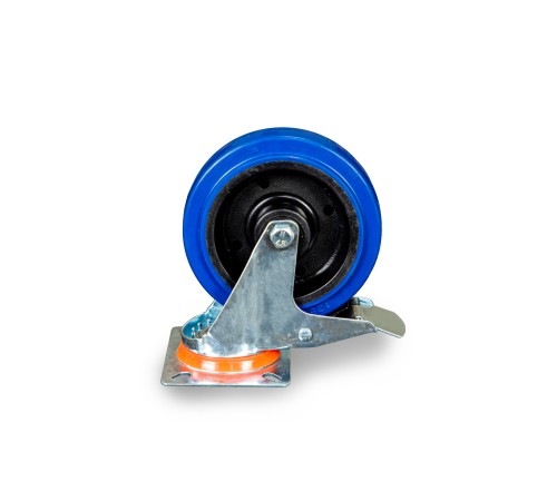 Колесо поворотное из эластичной резины 
MW100 125 мм с тормозом Колесо поворотное из эластичной резины 
MW100 125 мм с тормозом