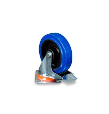 Колесо поворотное из эластичной резины MW100 125 мм с тормозом Колесо поворотное из эластичной резины MW100 125 мм с тормозом