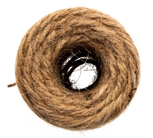 Шнур банковский джутовый 100 м, сменный блок, вес 120 гр +- 10%, Сибртех