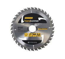 Пильный диск по дереву THIN KERF 190x30 мм, 36 зубьев, Hanskonner