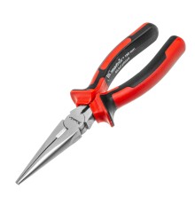 Длинногубцы прямые Nickel, 180 мм, никелированные, двухкомпонентные рукоятки Matrix